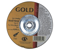 Carbo GOLD 7" x 1/4" x 5/8-11 Depressed Center Grinding Wheel Type 27