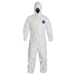 Tyvek Coverall TY127L w/ Hood & Elastic Ankles Large 25/bx