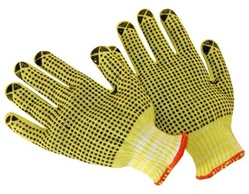 Cut-Resistant Kevlar® String Knit Gloves w/ PVC Dot Grip - Men's